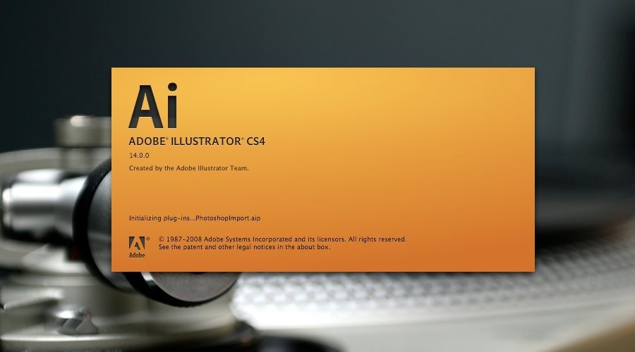 Splash screen de Adobe lllustrator CS4