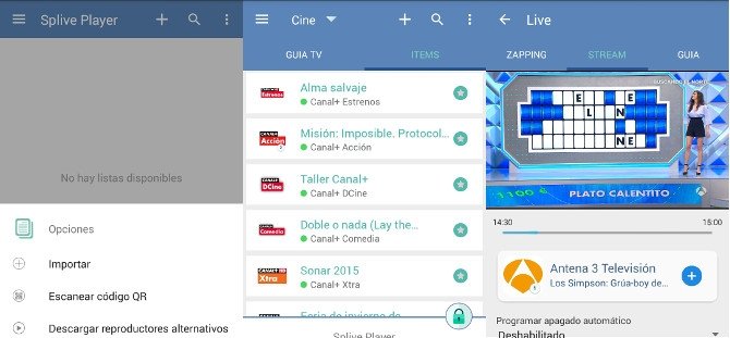 Splive, cliente de televisión online para añadir paquetes de canales