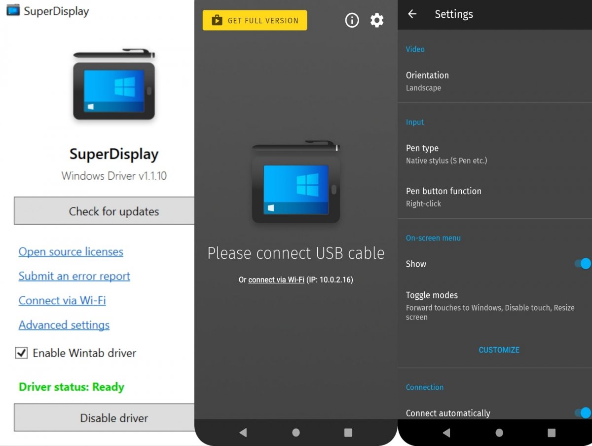 SuperDisplay Windows Android