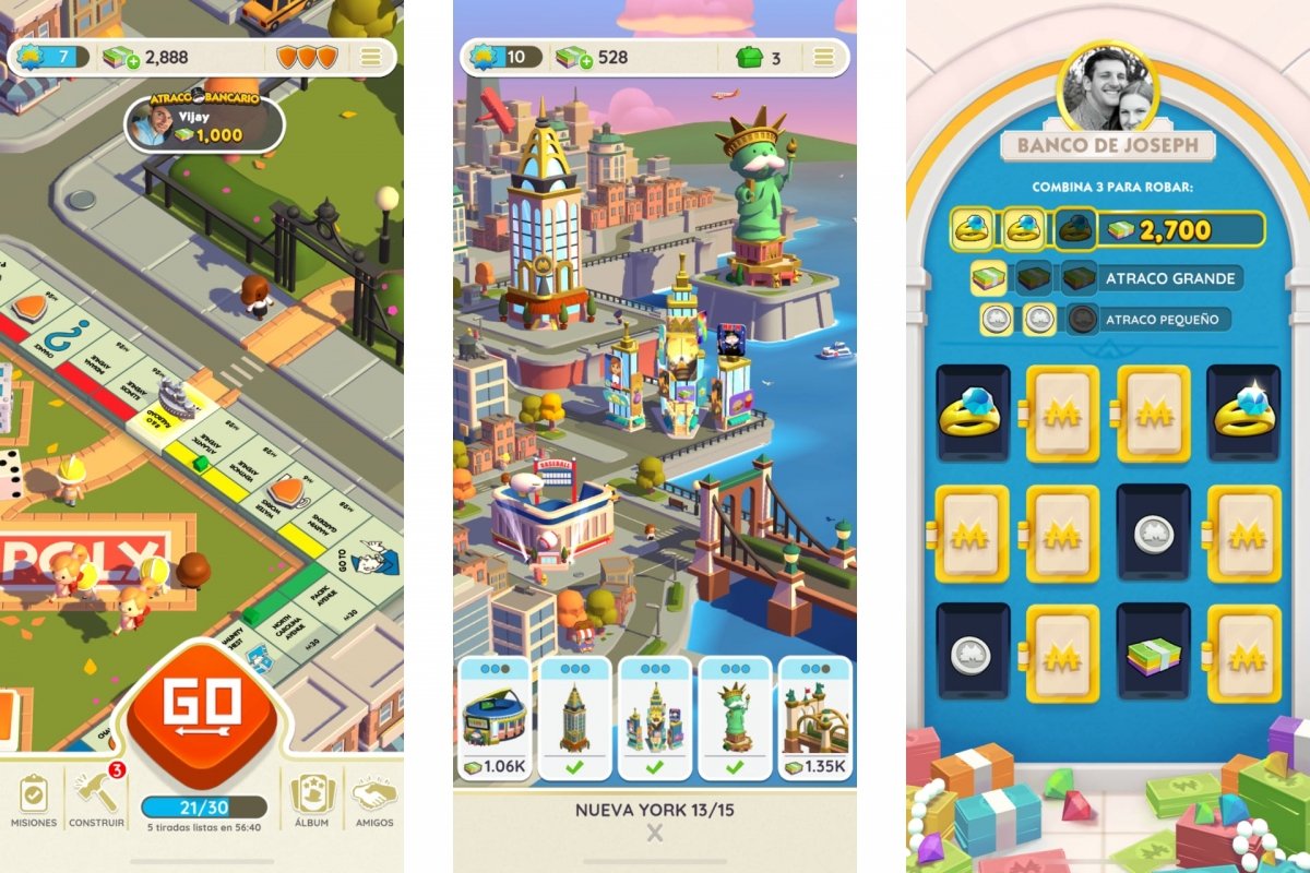Tablero y escenarios de Monopoly GO!
