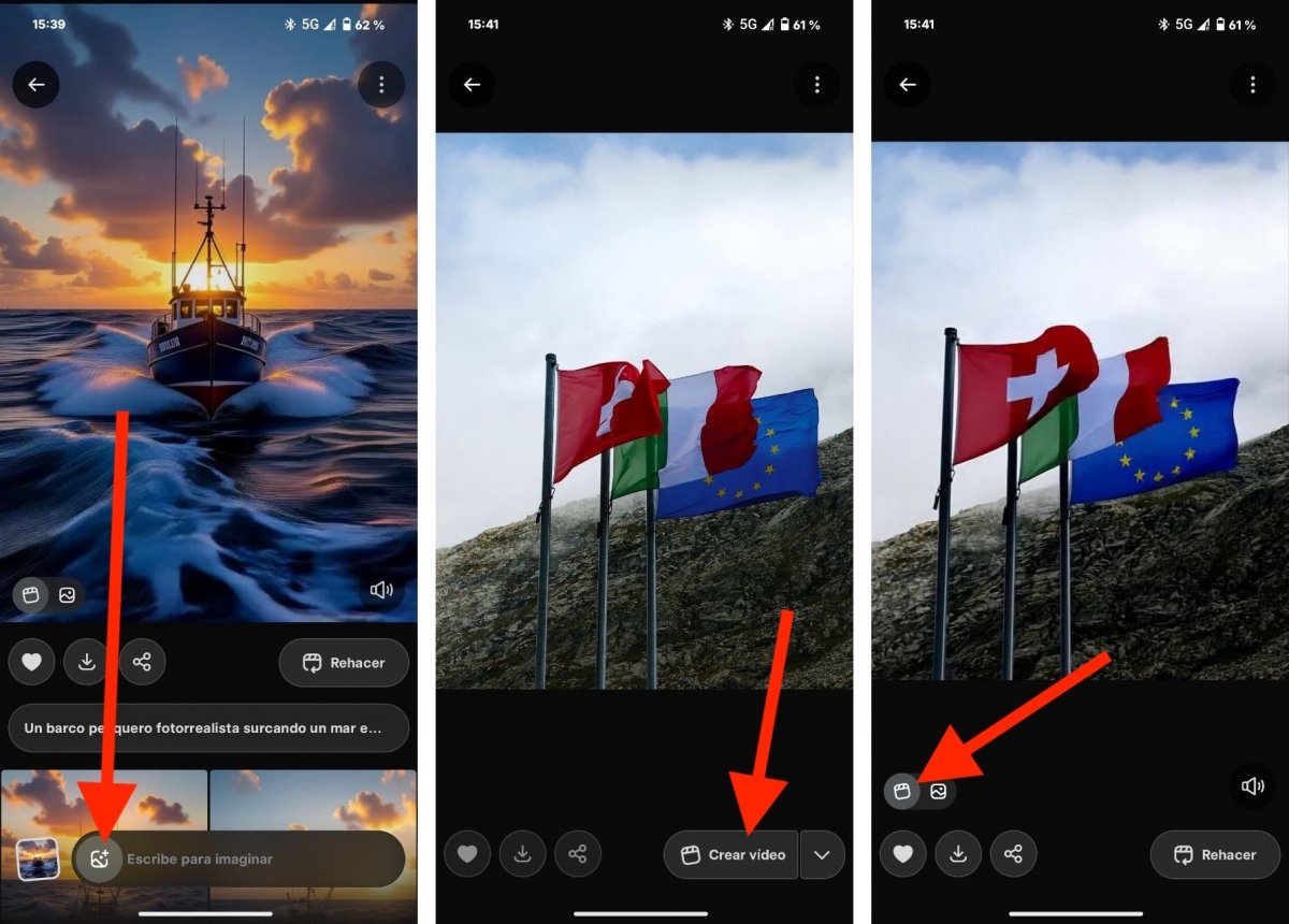 También es posible generar un vídeo a partir de una imagen que tengas en la galería