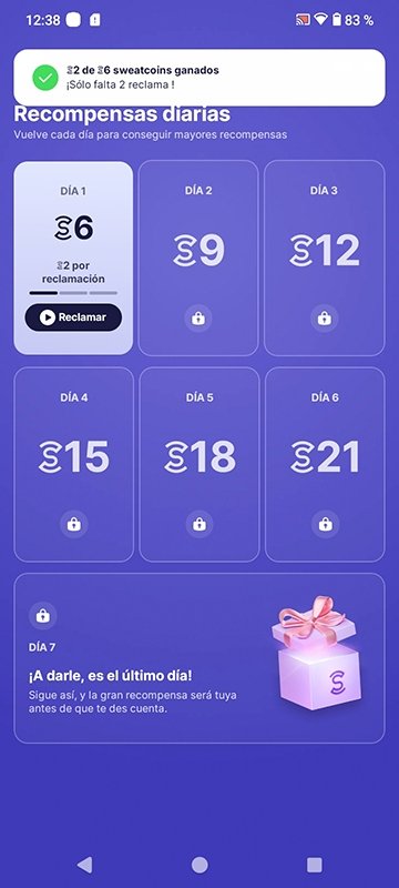 También podemos conseguir Sweatcoins viendo un número de anuncios limitados al día