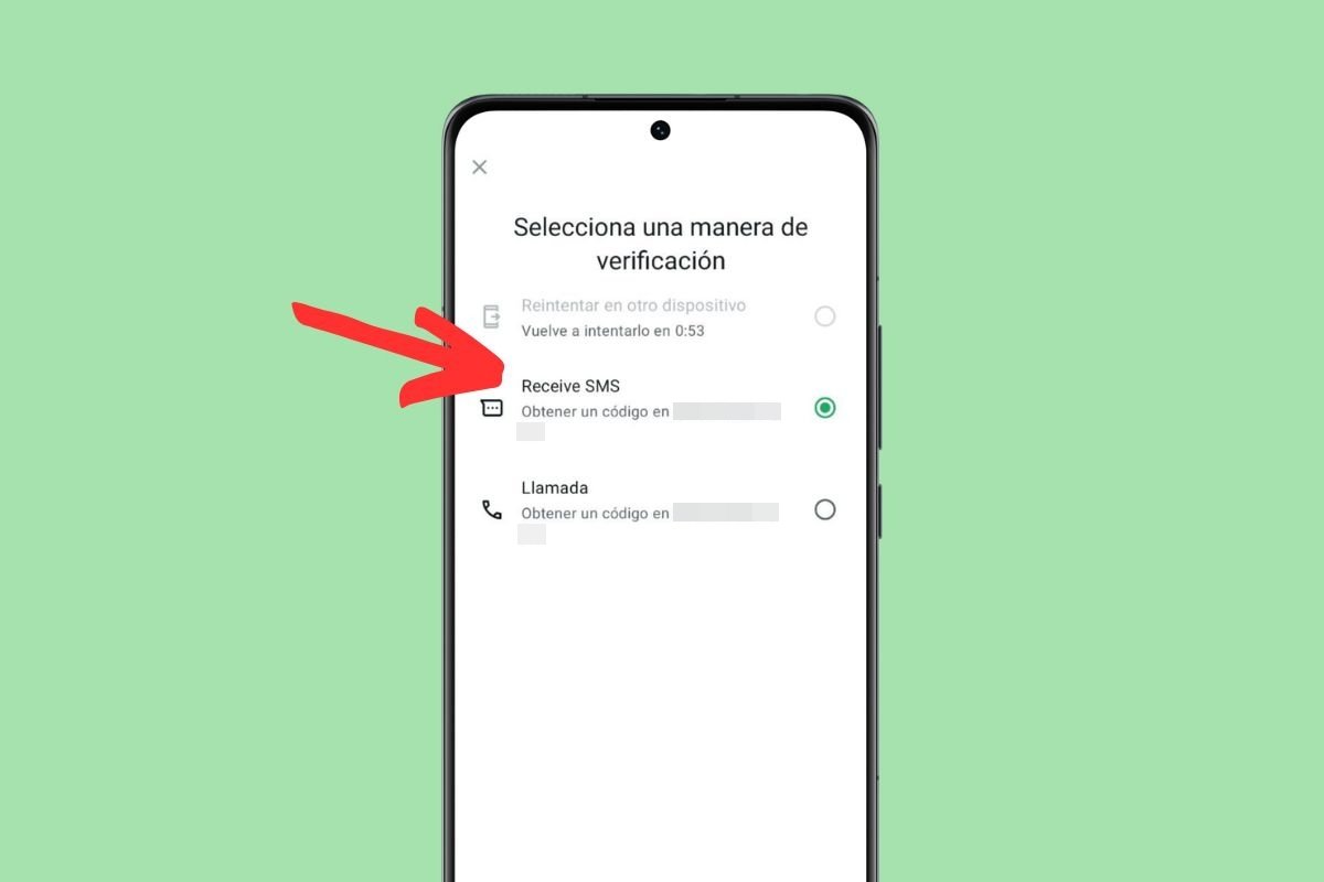 También puedes recibir el código por SMS