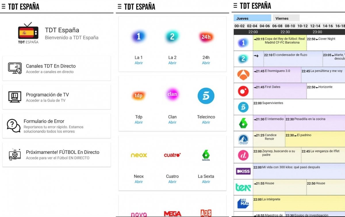 TDT España cuenta en su oferta con los principales canales de TDT en abierto