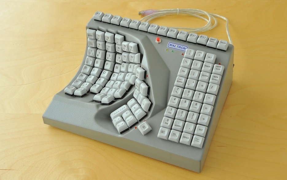 Teclado Maltron 3D a una mano en gris