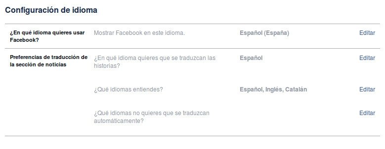 Tendemos que cambiar el idioma de Facebook para poder usar PictureMate