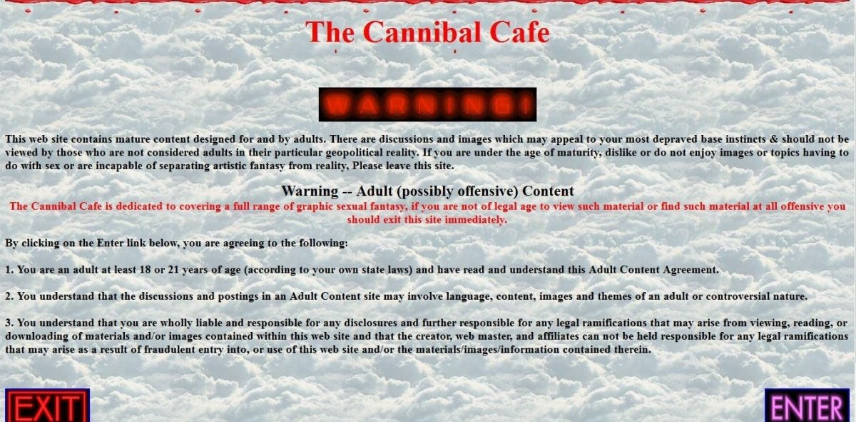 The Cannibal Cafe Forum, una comida de muerte