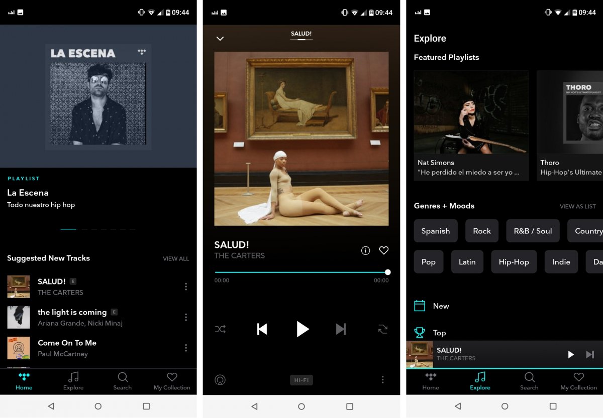 Tidal en un teléfono Android