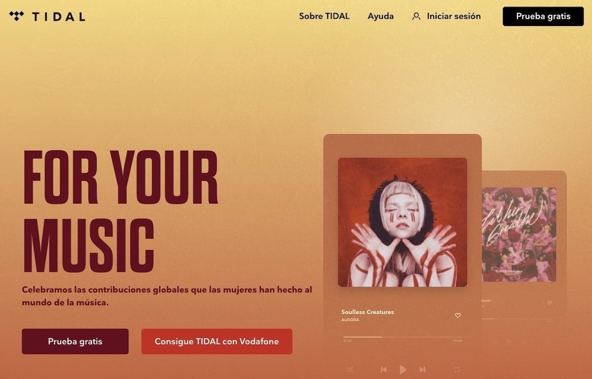 TIDAL ofrece música en formatos de alta calidad, es su especialidad