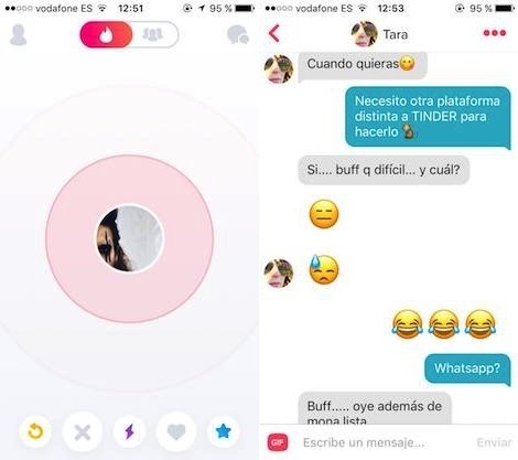 Interfaz de Tinder