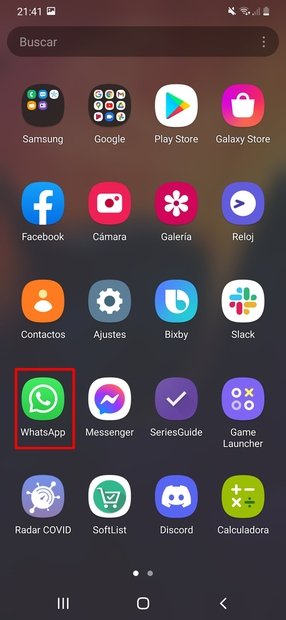 Toca en WhatsApp para abrir la app