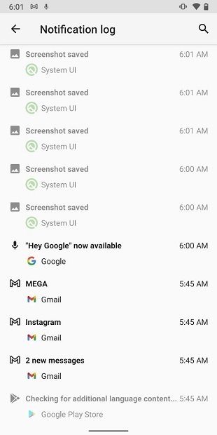 Todas las notificaciones recibidas en Android