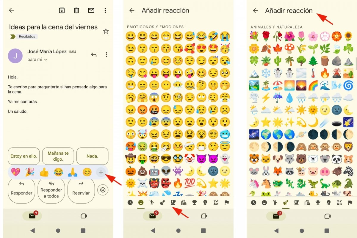 Todos los emojis están disponibles en las reacciones de Gmail