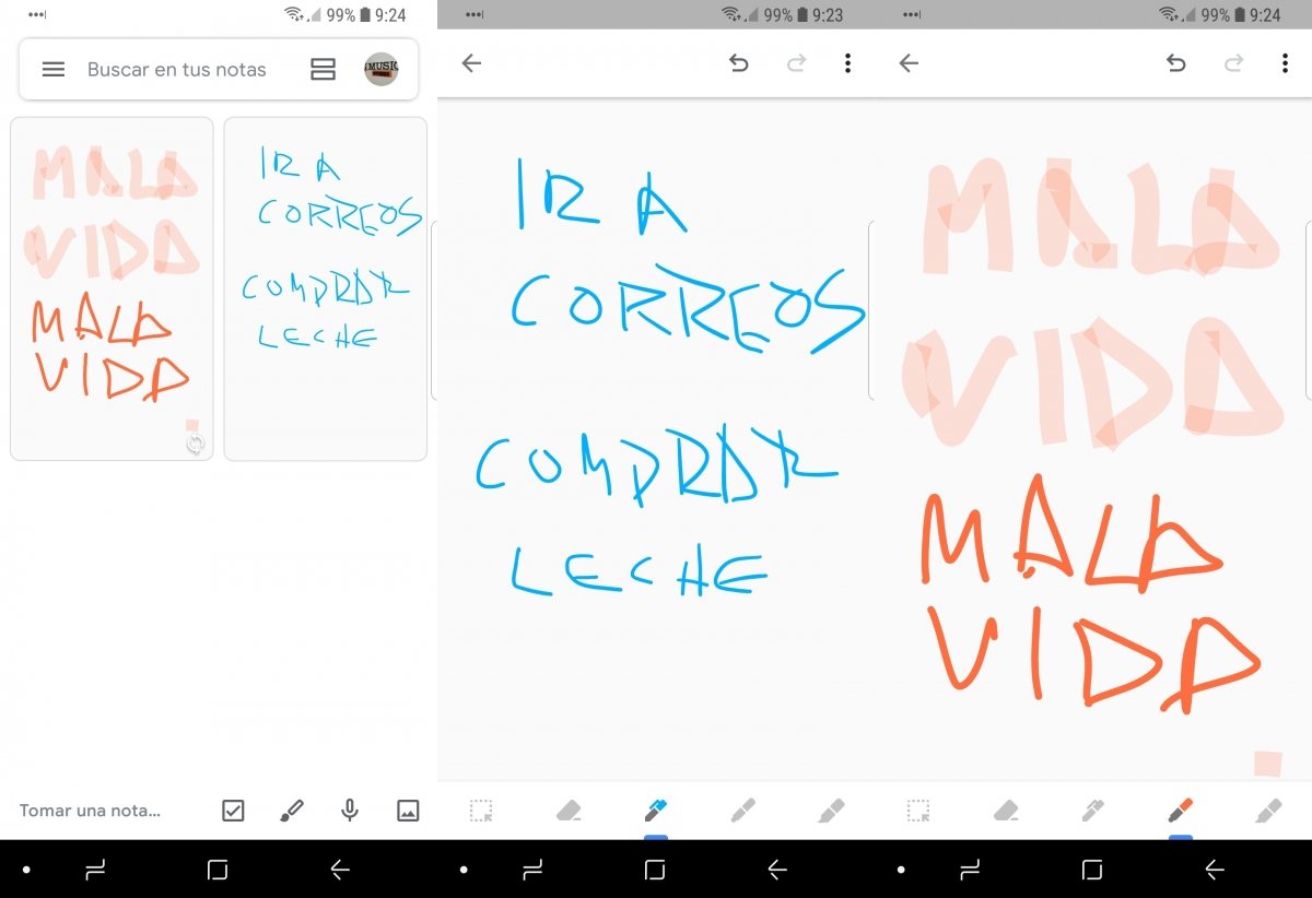 Tomando notas a mano con Google Keep