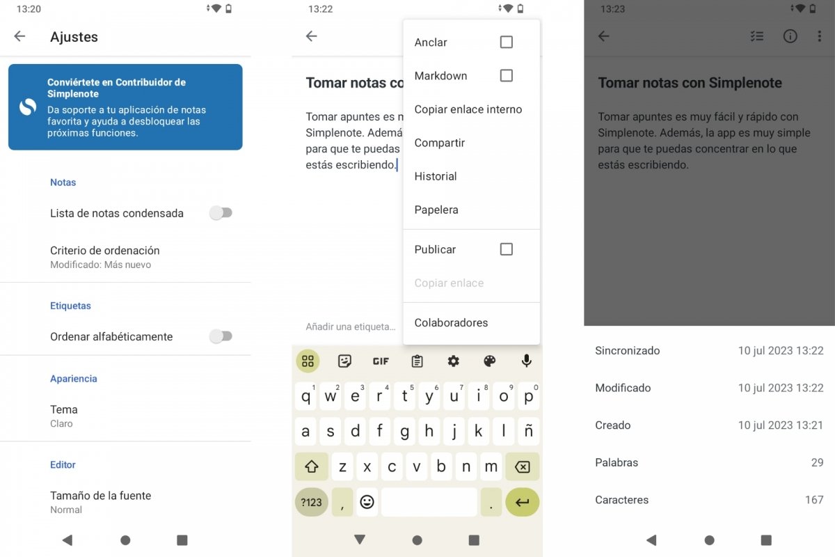 Tomar notas en Android con Simplenote