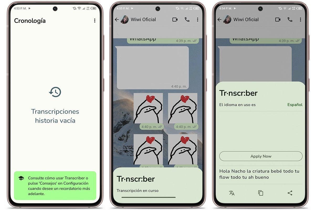 Transcribe tus mensajes de voz a texto con Transcriber for WhatsApp Android