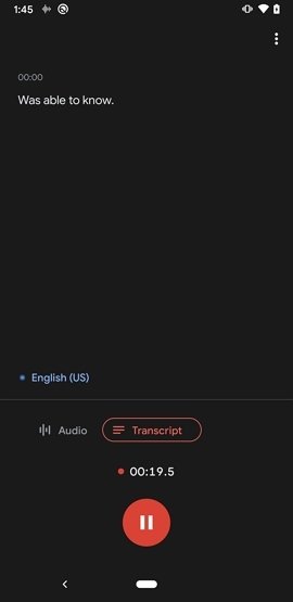 Transcripción de audio a texto en Google Recorder