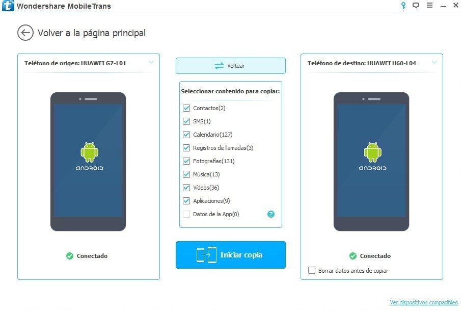 Transferencia a la inversa de datos entre dos Android