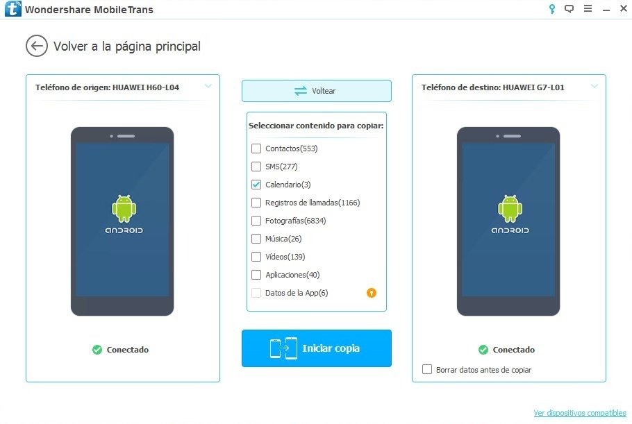 Transferencia de datos entre dos teléfonos Android