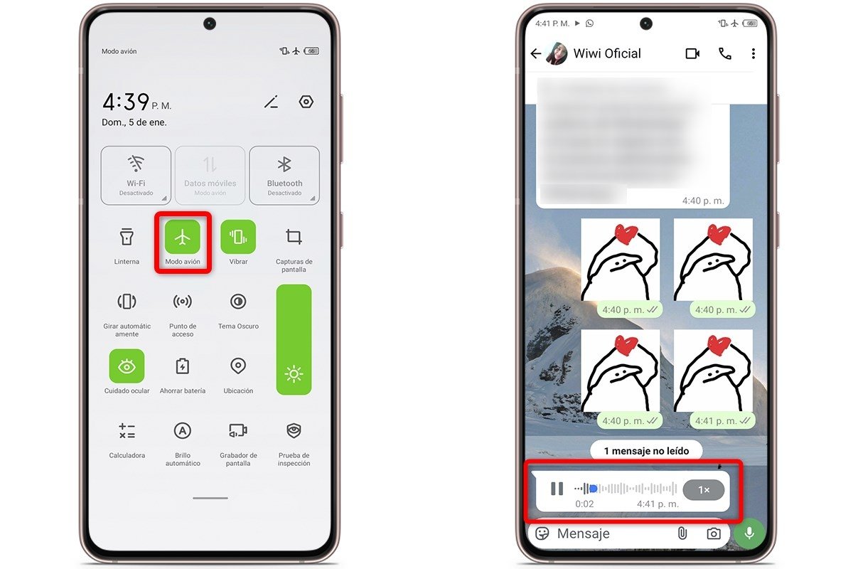 Truco para escuchar audios de WhatsApp sin que lo sepan usando el modo avión