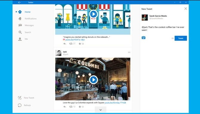 La app de Twitter en Windows 10