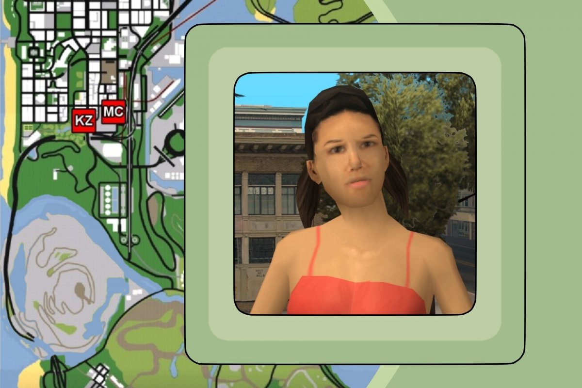 Ubicación y aspecto de Katie Zhan en GTA San Andreas