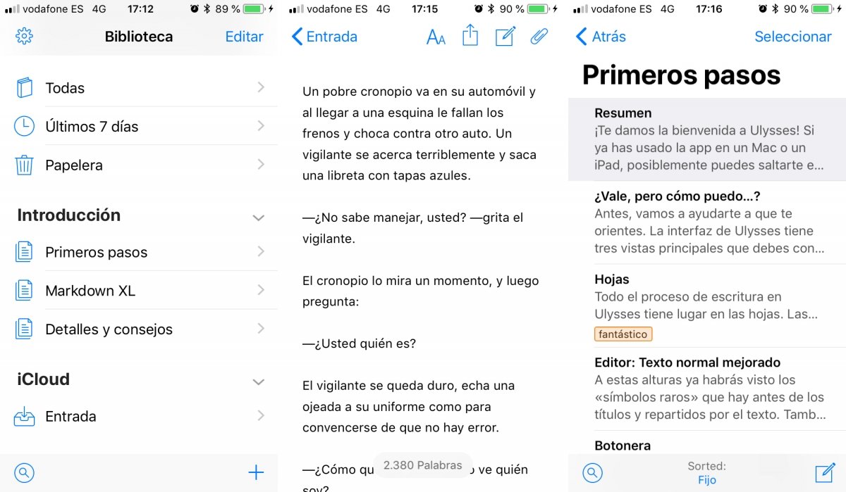 Ulysses es perfecto para escritores que usan iPhone