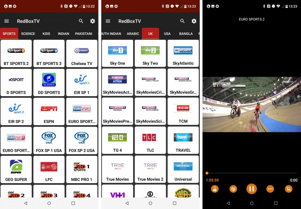 Un canal de deportes emite en RedBox TV