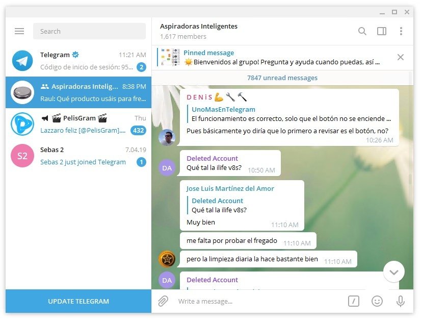 دردشة على Telegram للكمبيوتر الشخصي