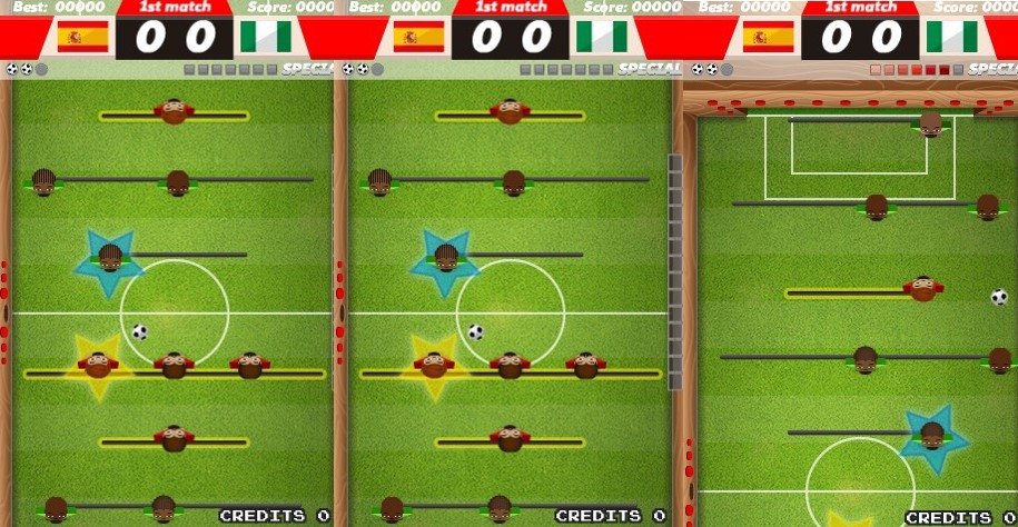 Un futbolín de los de toda la vida en Foosball Super Shooter