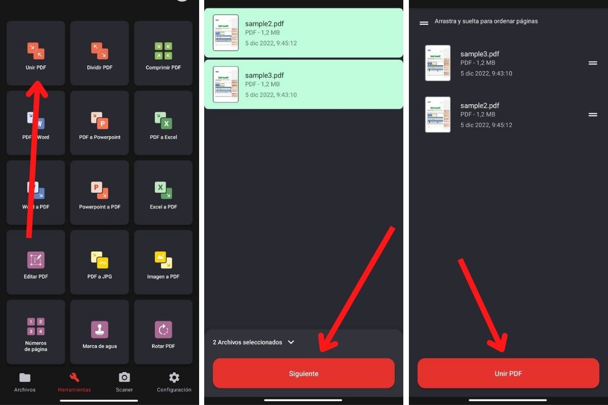 Unir un PDf con iLovePDF en Android