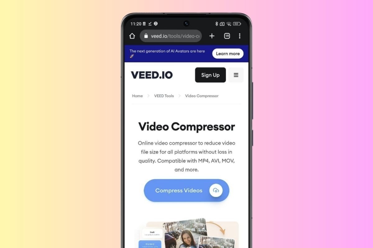 Veed es una plataforma con herramienta de compresión