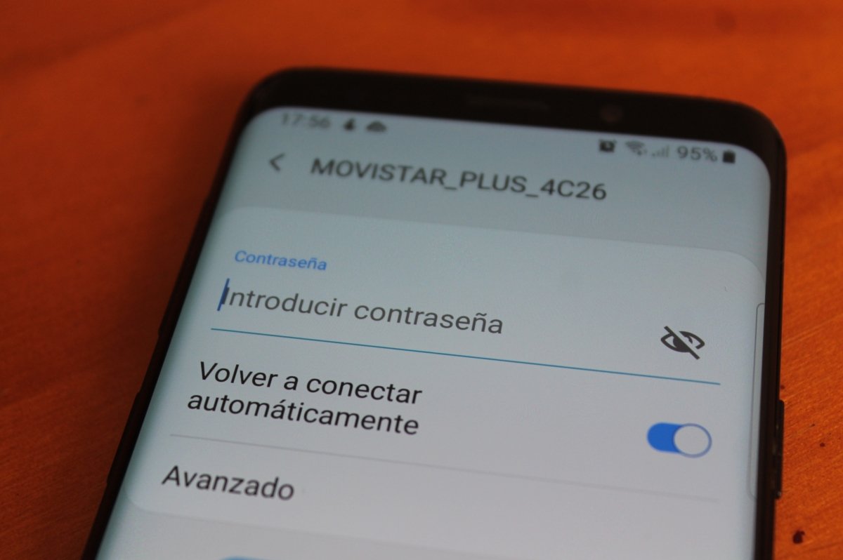 Ventana de configuración de WiFi en Android