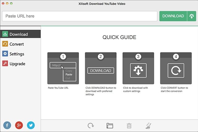 Ventana inicial Xilisoft Download YouTube Video