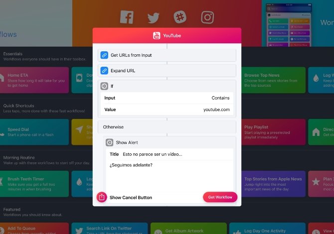 Ventana que se nos abrirá al añadir un nuevo workflow
