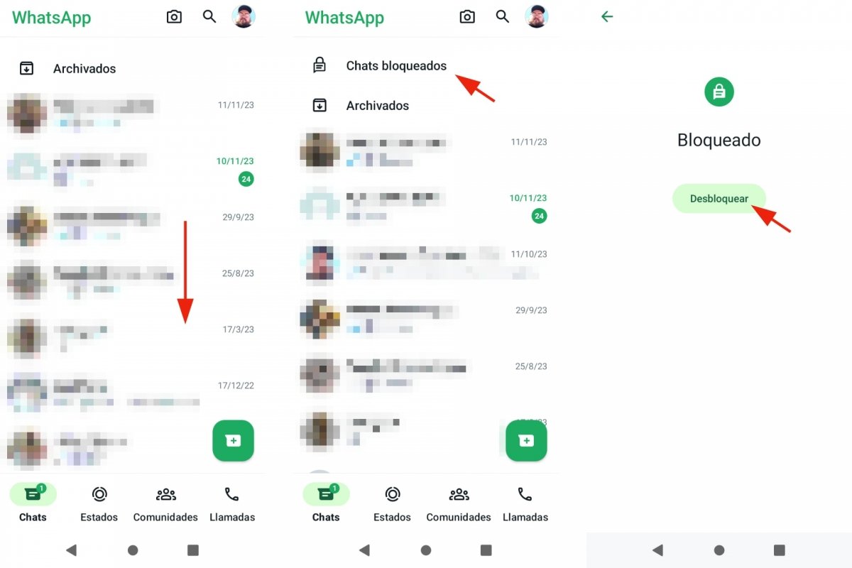 Ver chats bloqueados en WhatsApp