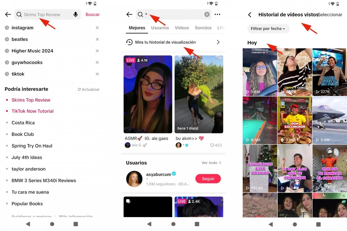 Ver el historial de vídeos vistos de TikTok