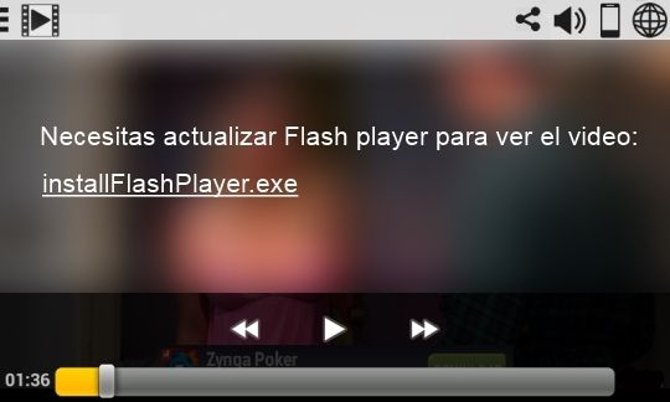 Video con falsa actualización de Flash Player