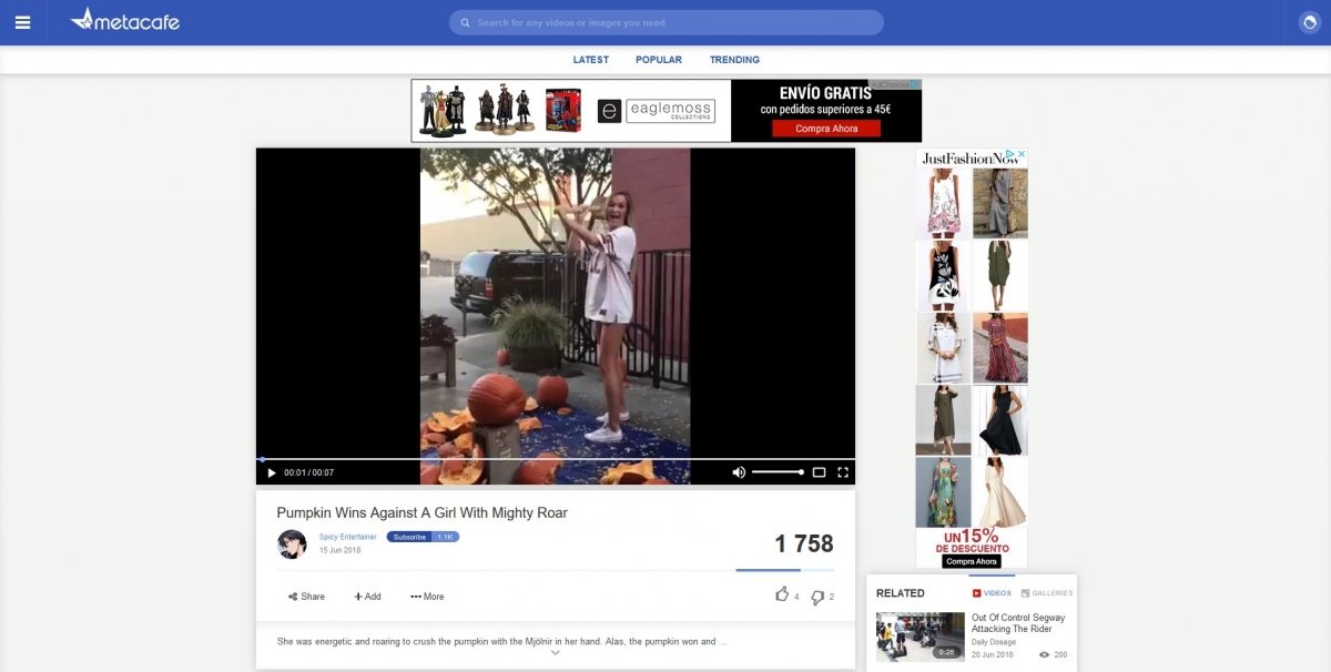 Vídeo de caídas en Metacafe