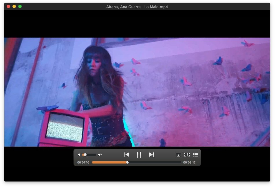 Videoclip reproducido con Elmedia Player
