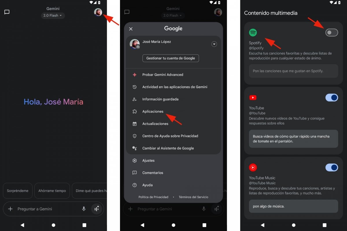 Vincular Spotify con Gemini en Android