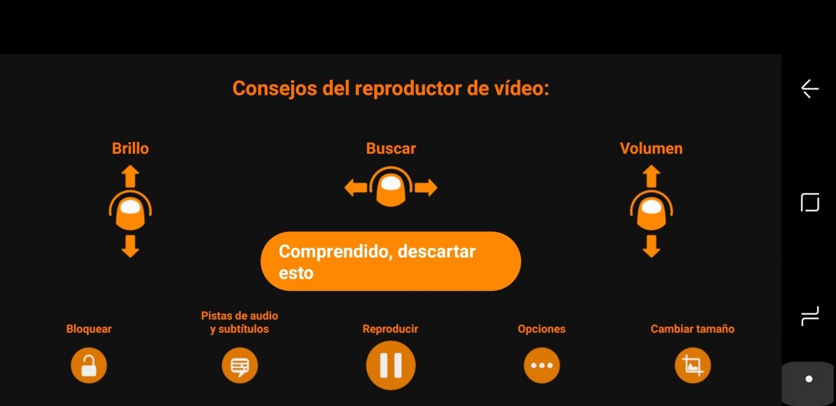 Vista del reproductor de VLC