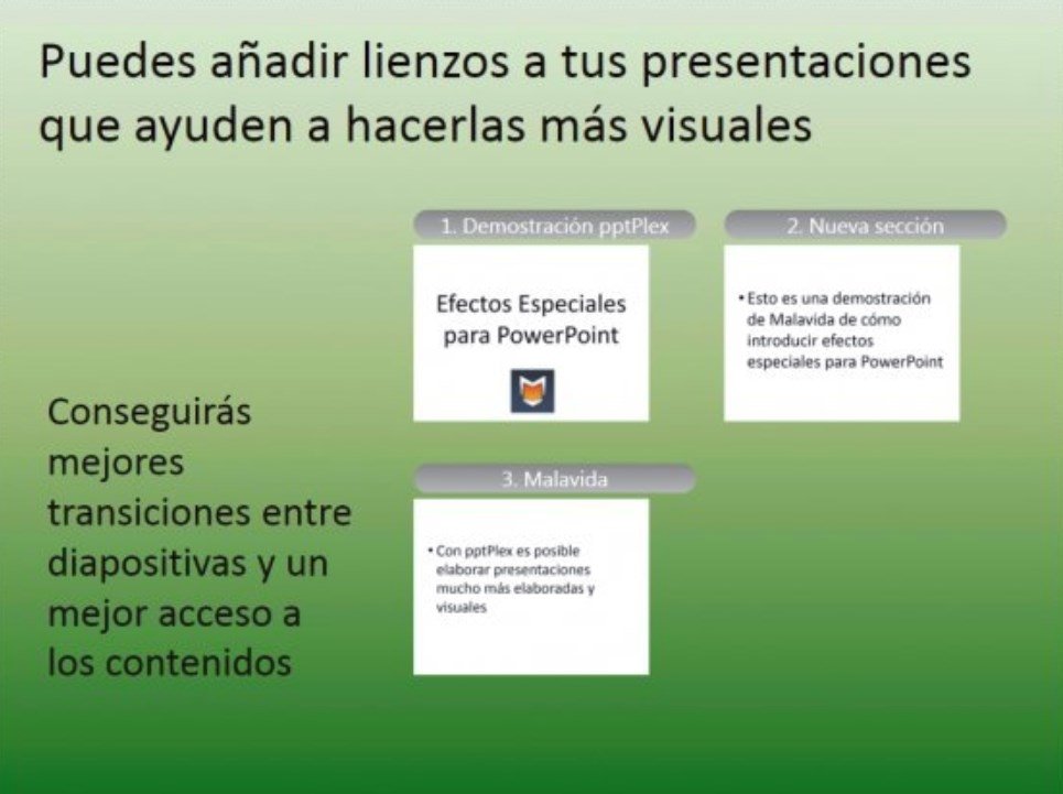Vista global de una presentación en PowerPoint