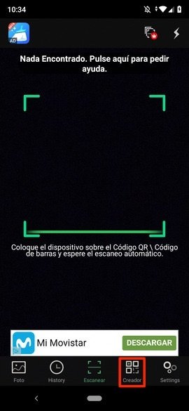 Vista principal de QR Scanner