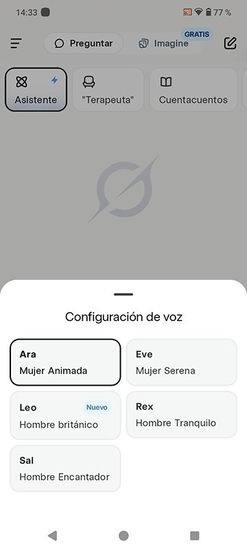 Voces disponibles en Grok para personalizar el asistente