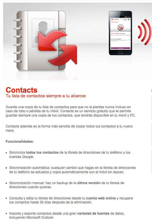 Vodafone Contacts