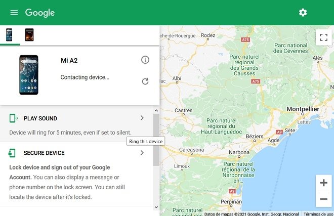 Web de localización de Google