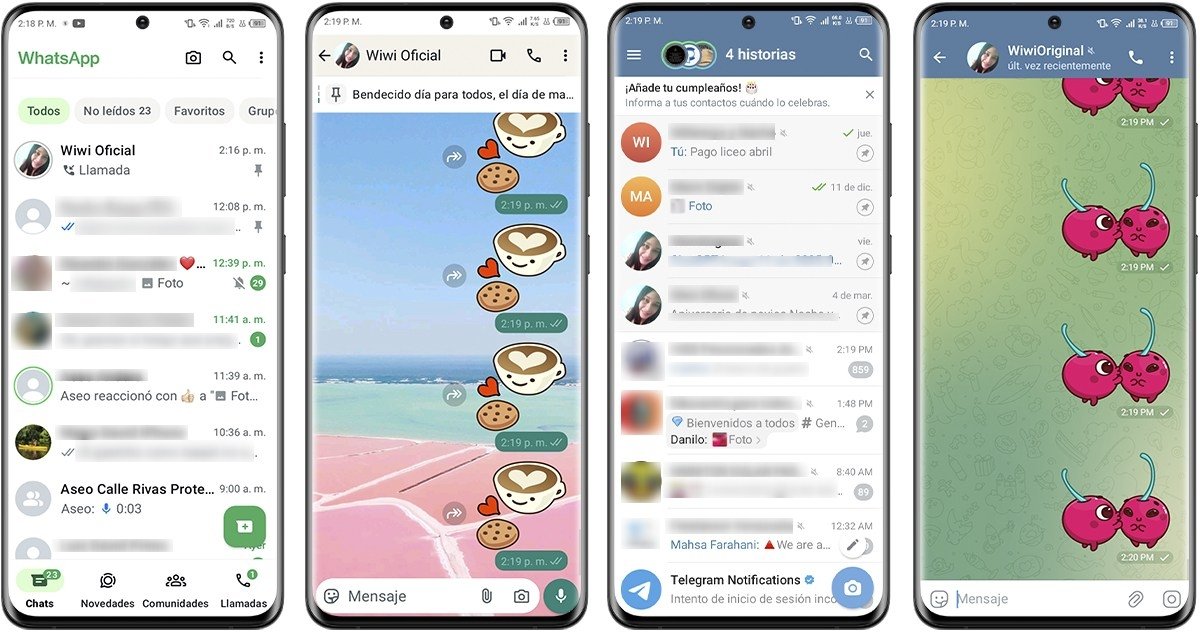 WhastsApp vs Telegram - Interfaz de ususario