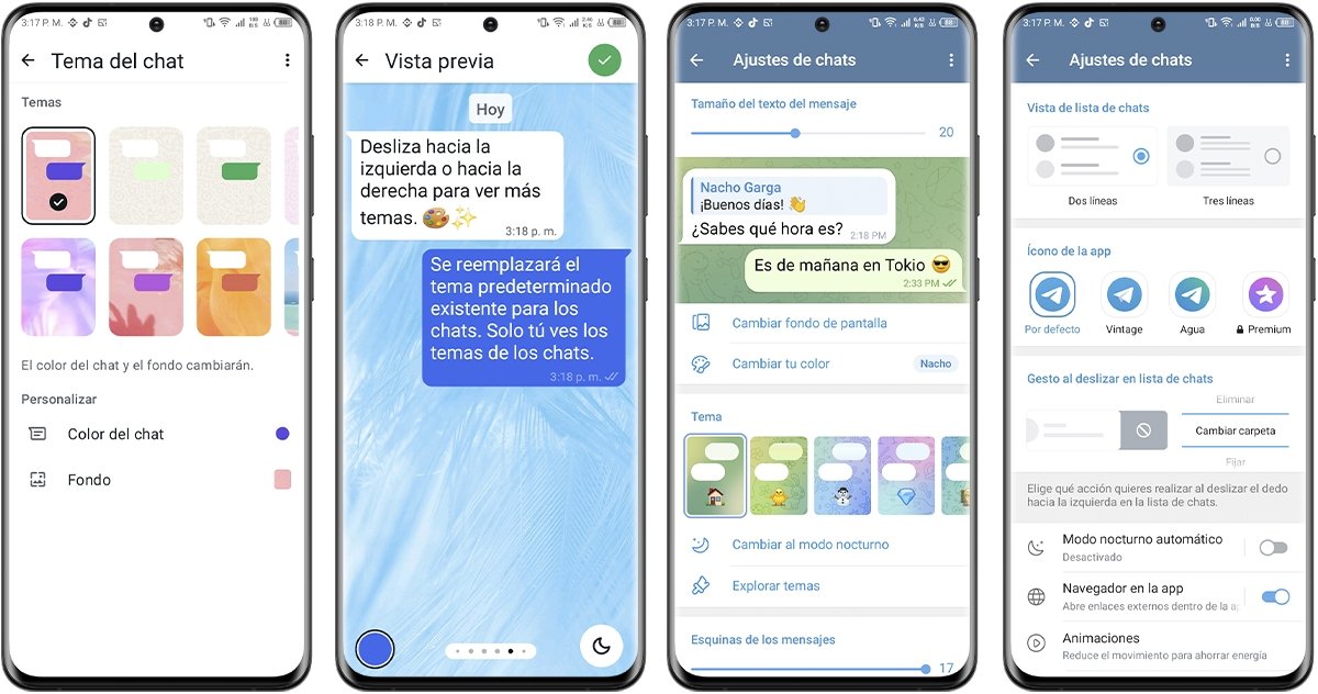 WhastsApp vs Telegram - Opciones de personalización