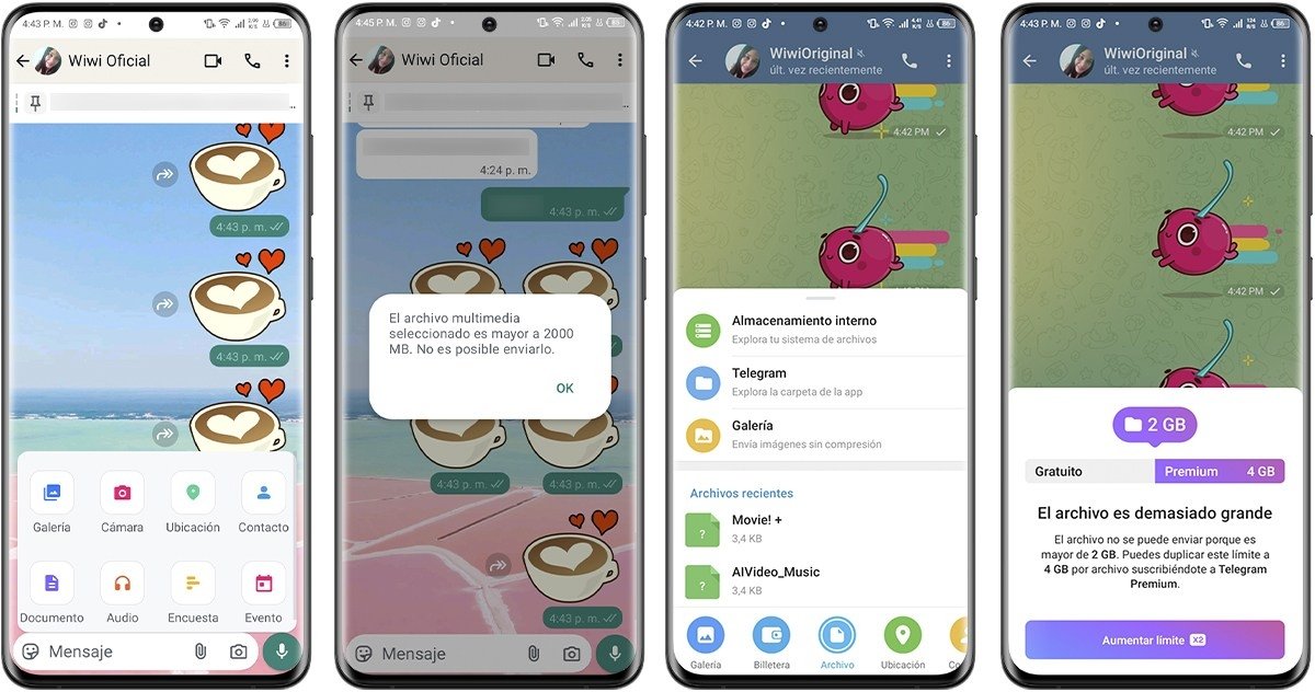WhastsApp vs Telegram - Transferencia de archivos